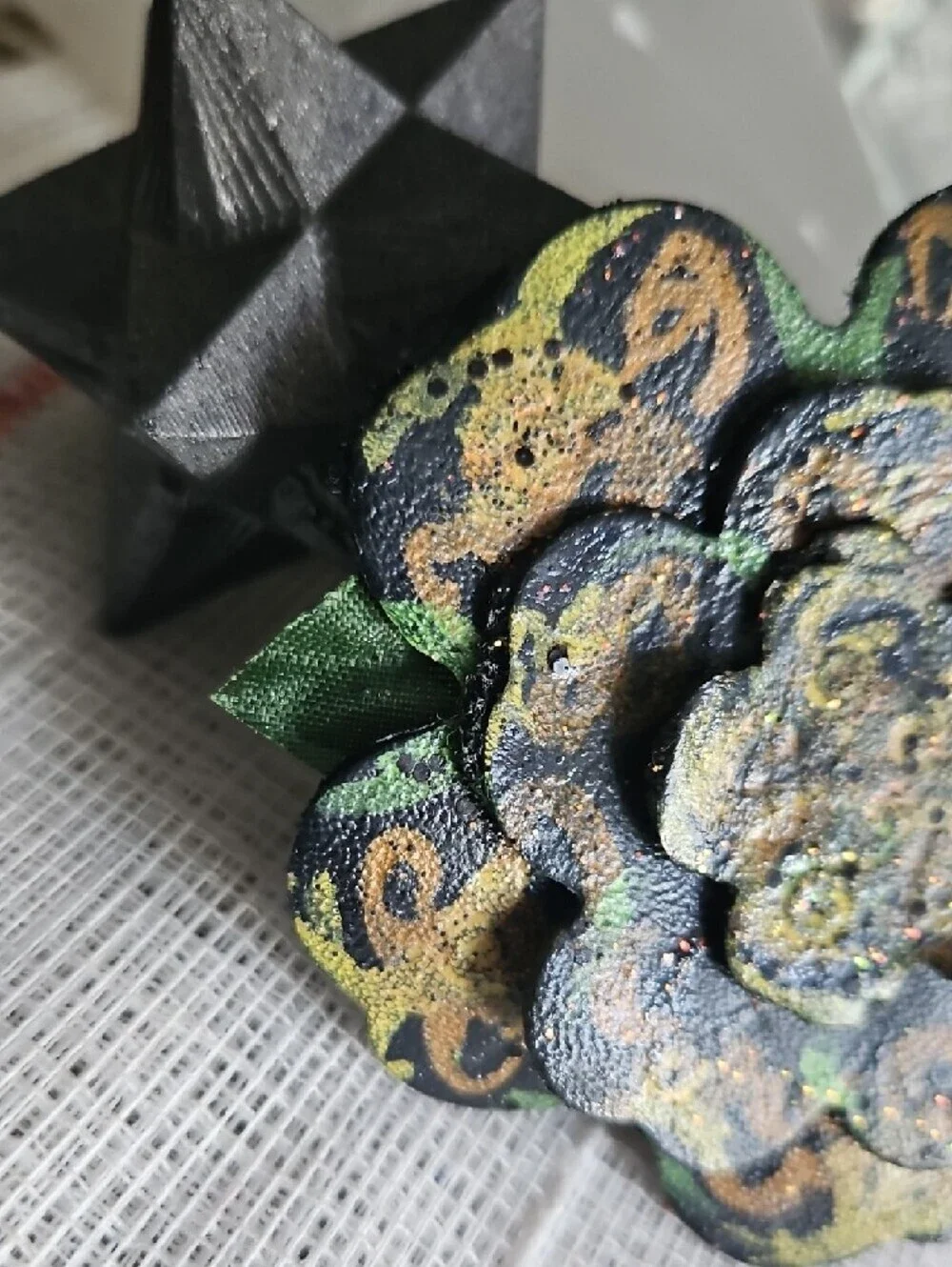 Gifted Handcrafted Genuine Leather Hand Tooled & Painted Pet Collar Floral